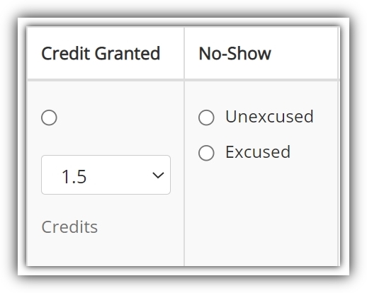 Participant Credit Status Update Options