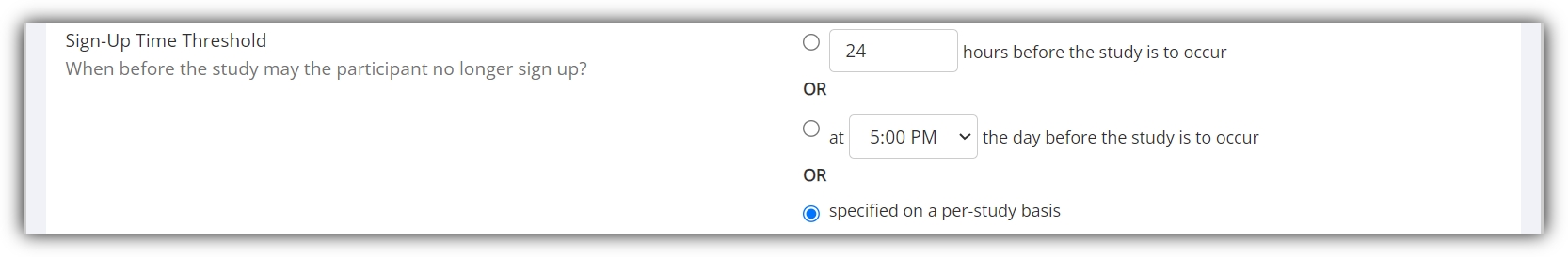 Sign-up options in System Settings